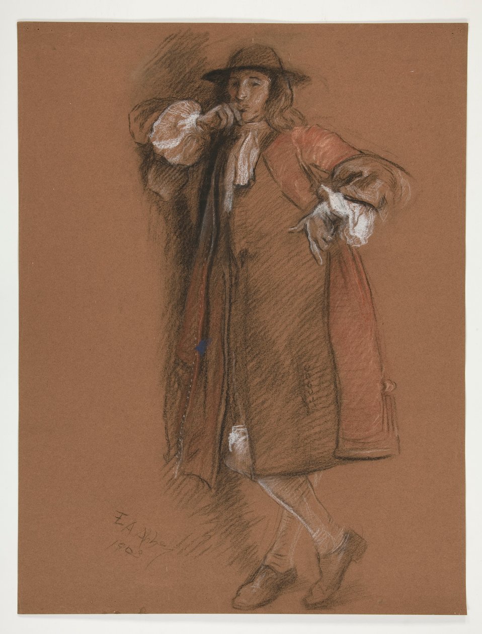 Study for figure at left by Edwin Austin Abbey