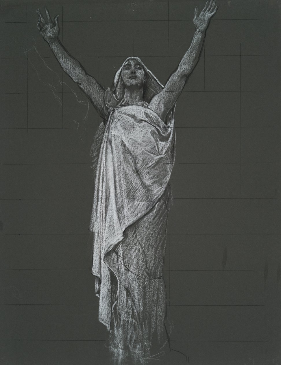 Study for Figure of Religion Rondel in the Rotunda of the State Capitol Building in Harrisburg, Pennsylvania, 1902-1911 by Edwin Austin Abbey