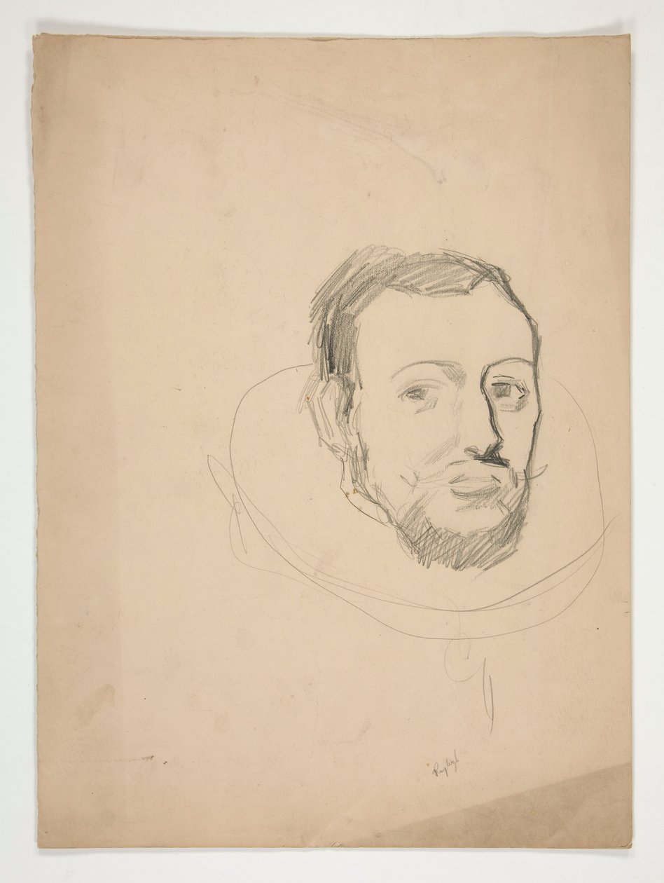 Study for head of a man: sketch for mural for the state capitol building in Harrisburg, Pennsylvania, 1902-1911 (completed by John Singer Sargent) by Edwin Austin Abbey