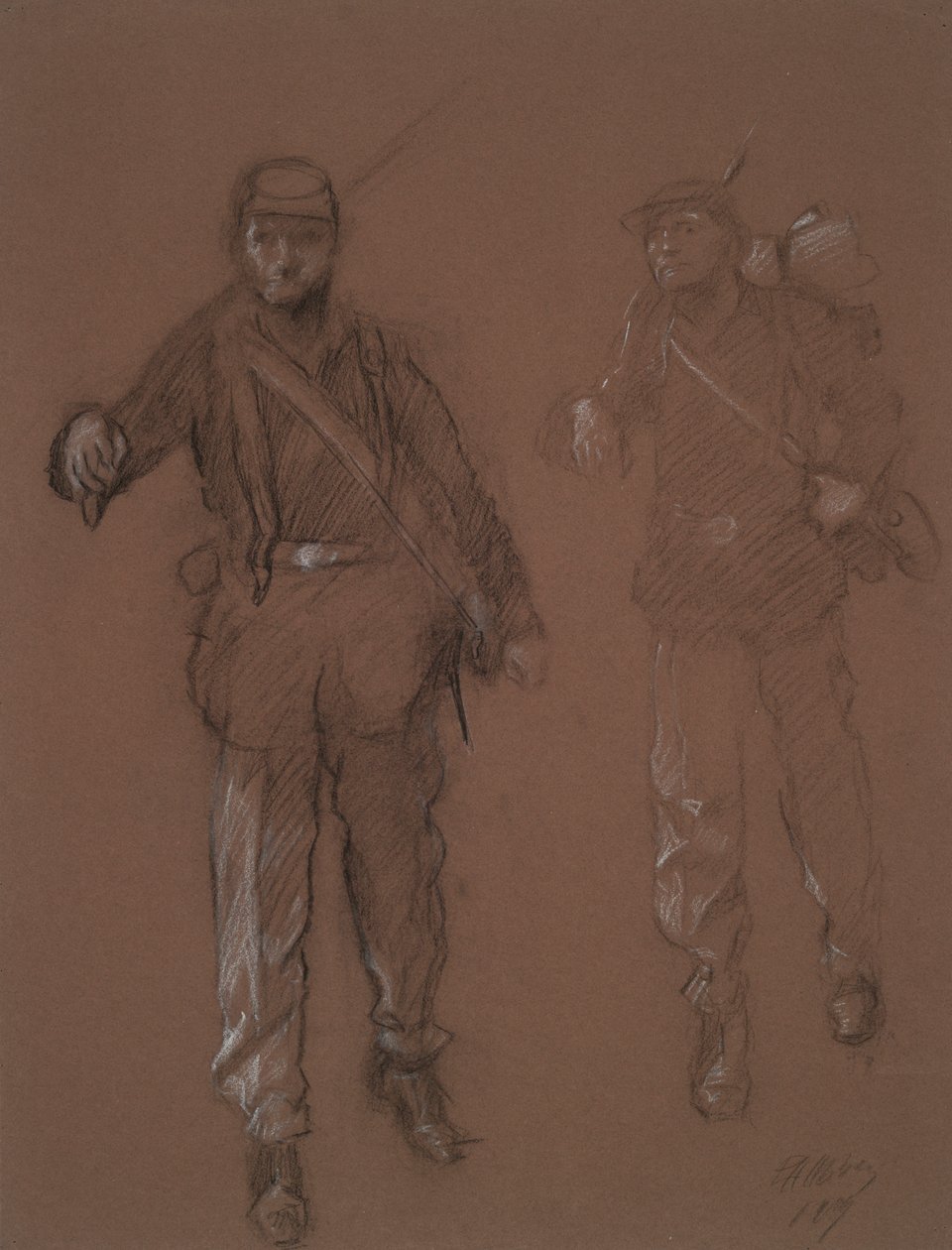 Study for the Figures of Two Civil War Soldiers by Edwin Austin Abbey
