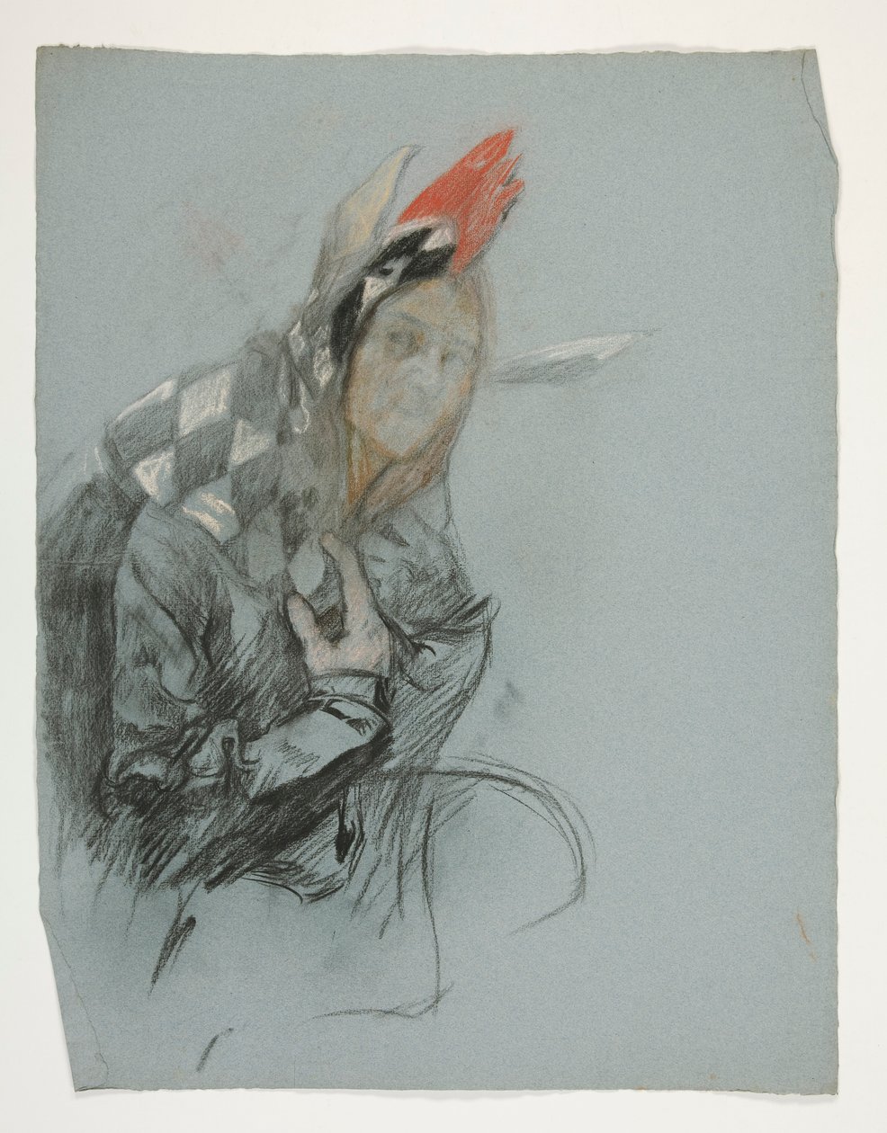 Study of Jester (unused), for the Quest of the Holy Grail (a series of fifteen paintings for the Boston Public Library, completed in 1901) by Edwin Austin Abbey