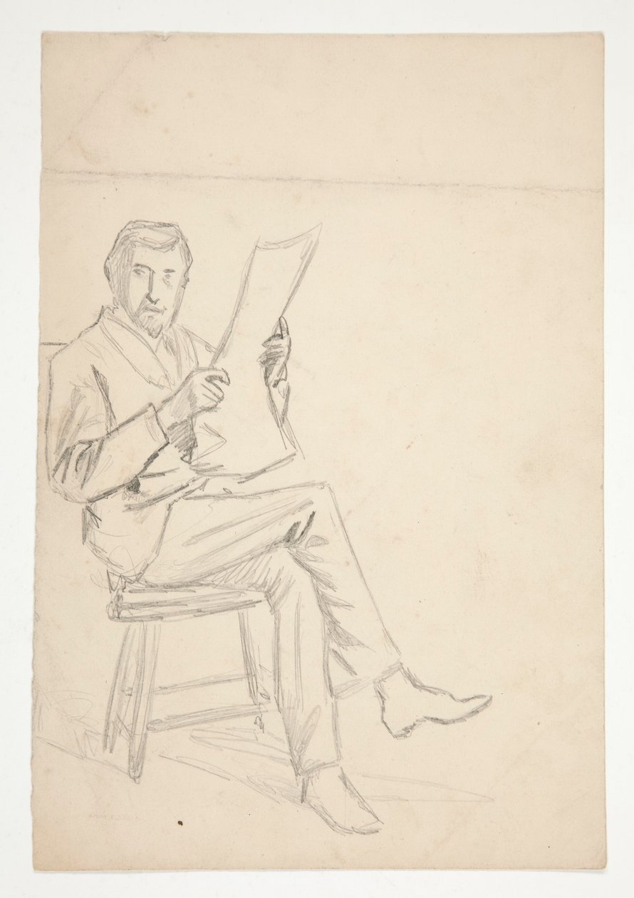 Study of a Man Reading by Edwin Austin Abbey