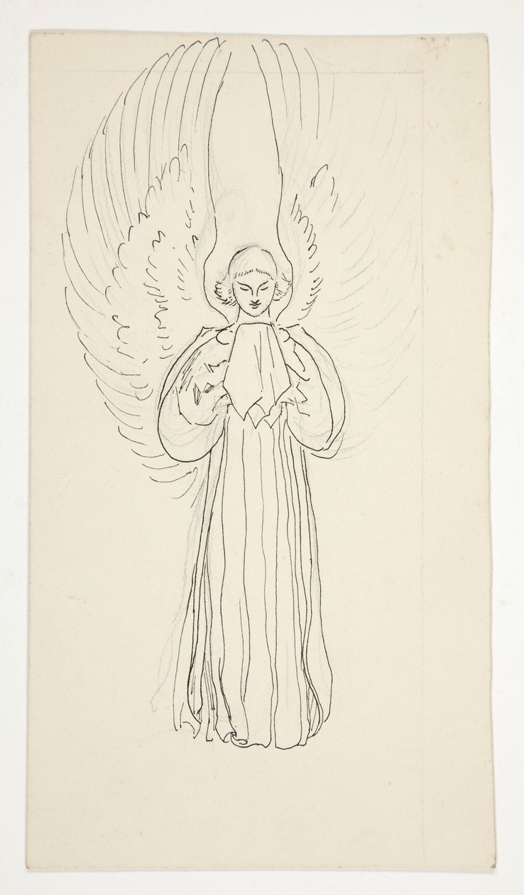 Study of an Angel, for The Quest of the Holy Grail (series of fifteen paintings for the Boston Public Library, completed in 1901) by Edwin Austin Abbey