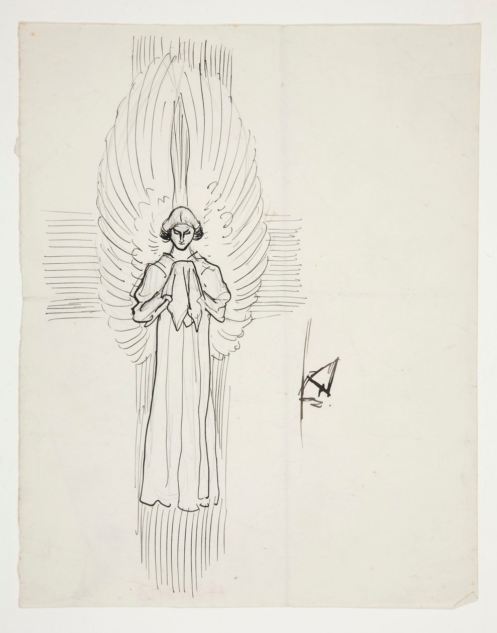 Study of an Angel (for The Quest of the Holy Grail, series of fifteen paintings for the Boston Public Library, completed in 1901) by Edwin Austin Abbey
