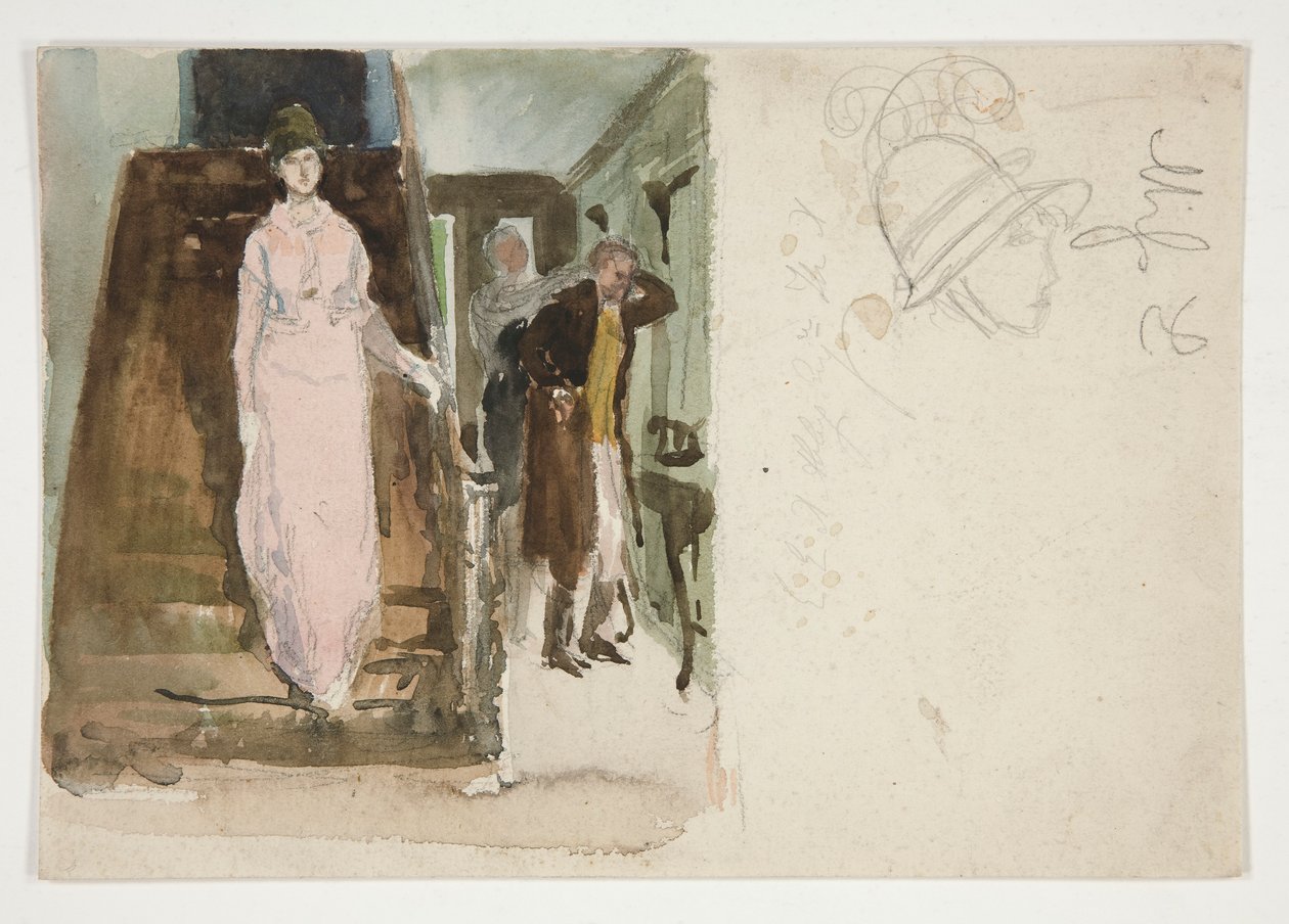 Study of an Interior: Couple Preparing to Leave for the Evening by Edwin Austin Abbey