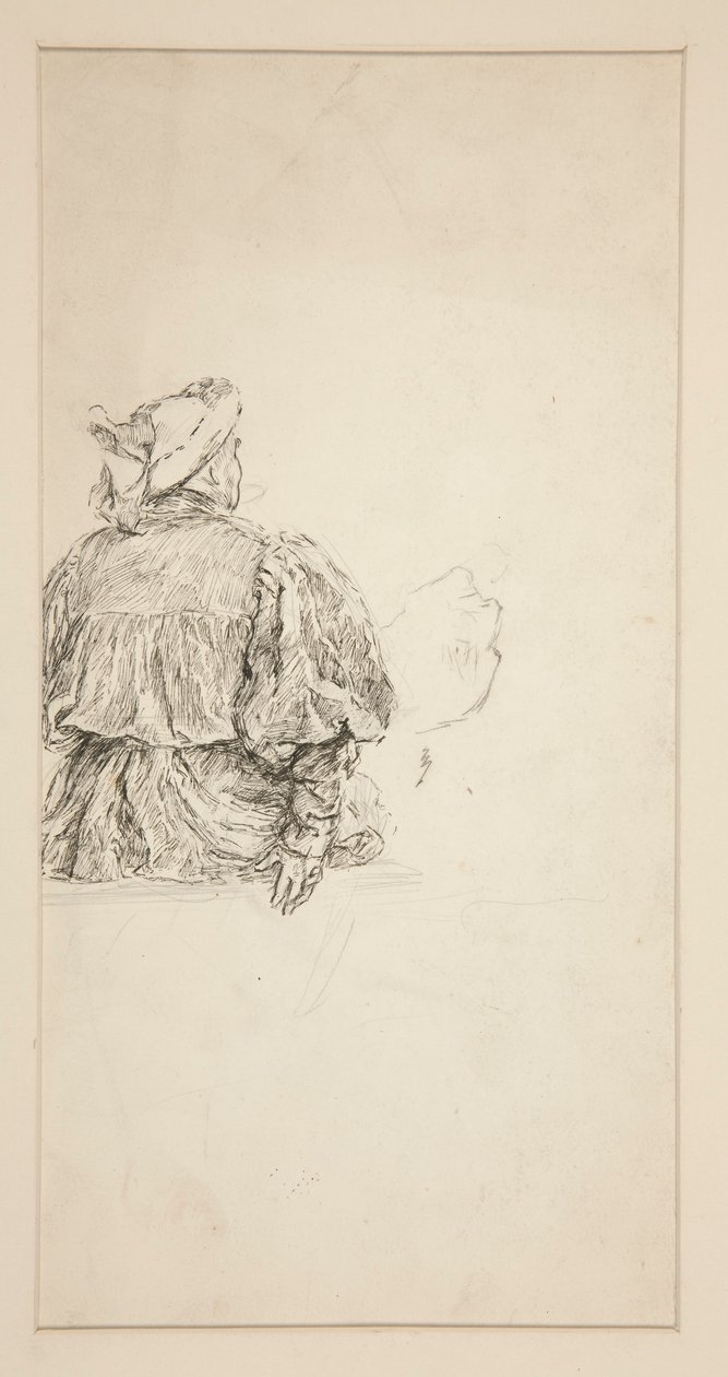 Study of Back of a Seated Man in XV Century Costume, for a Shakespearean Scene by Edwin Austin Abbey