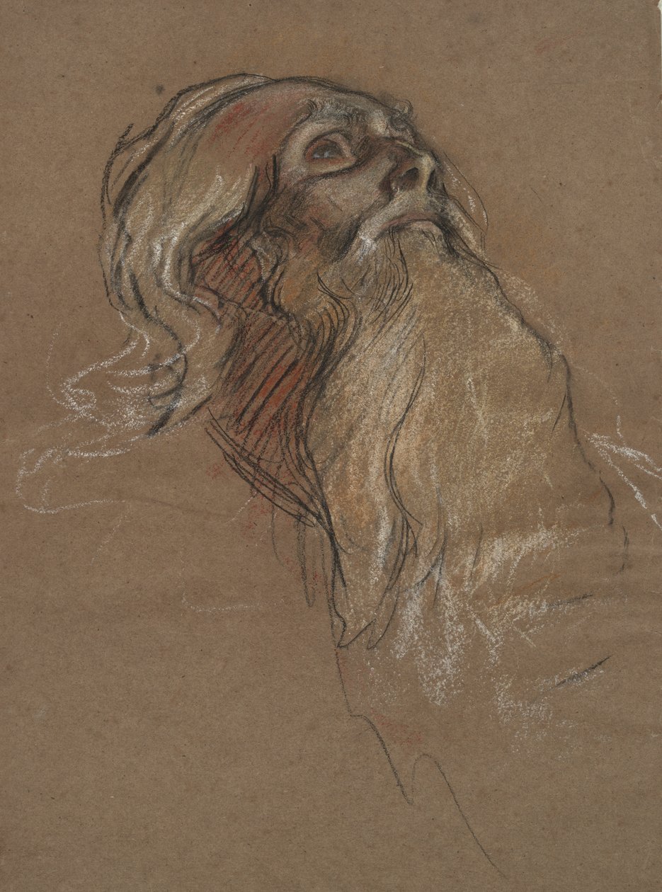 Study of the head of King Amfortas by Edwin Austin Abbey