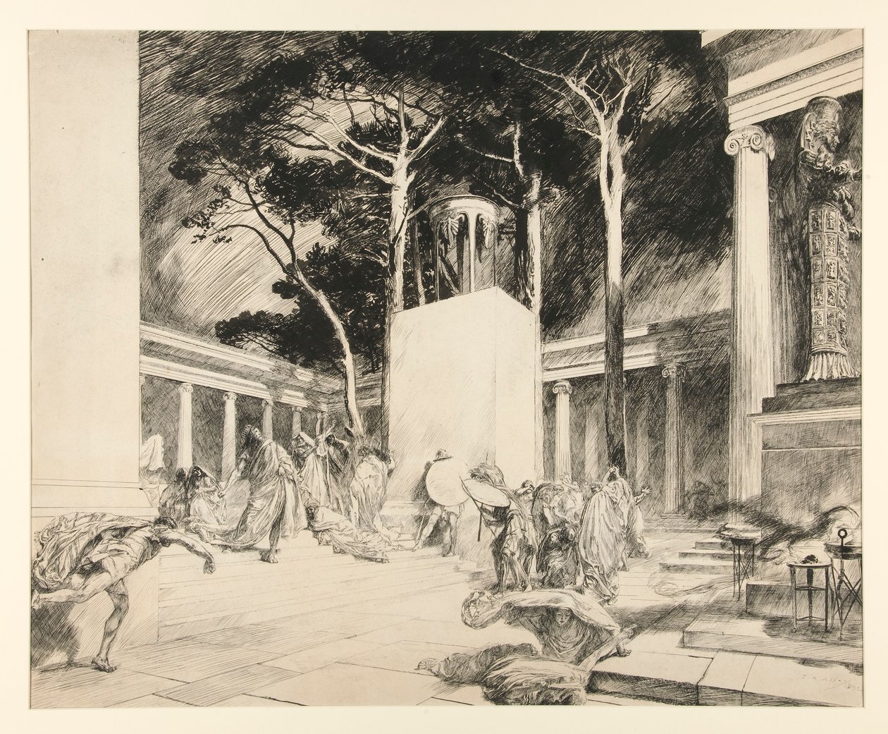 The Oracle Defied, Act III, Scene II, The Winter by Edwin Austin Abbey