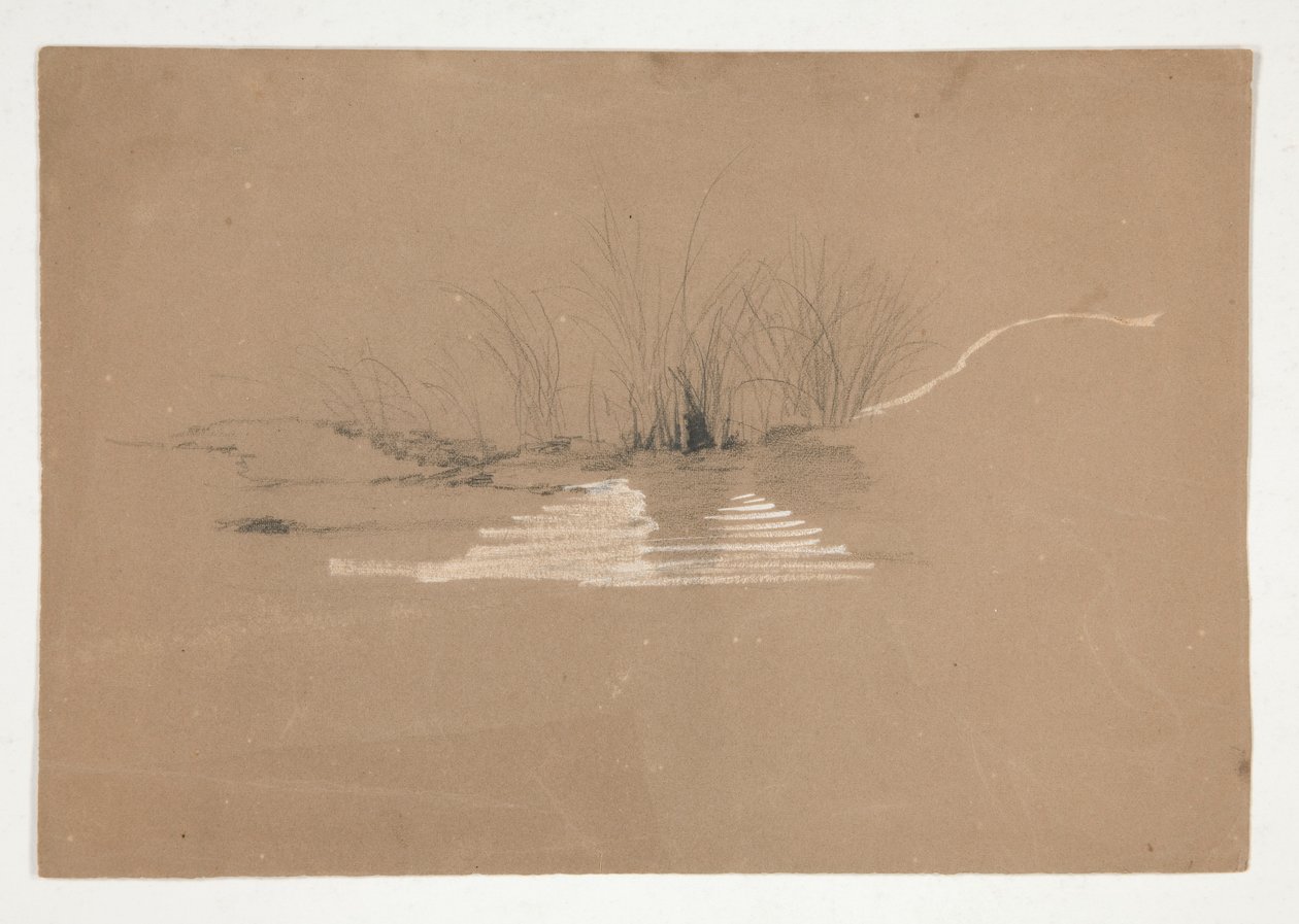 Trees on Bank of River by Edwin Austin Abbey