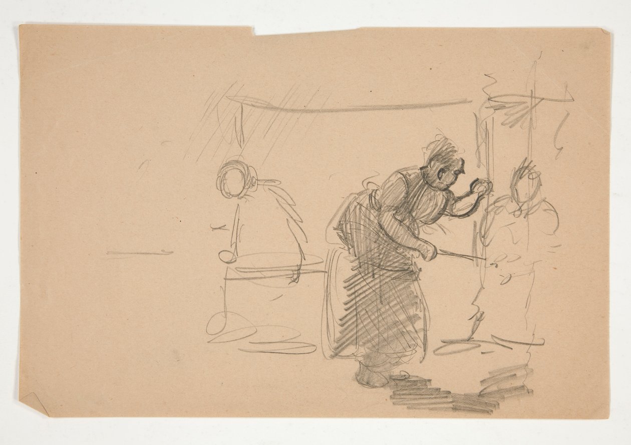 Study of Kitchen with Figure by Edwin Austin Abbey