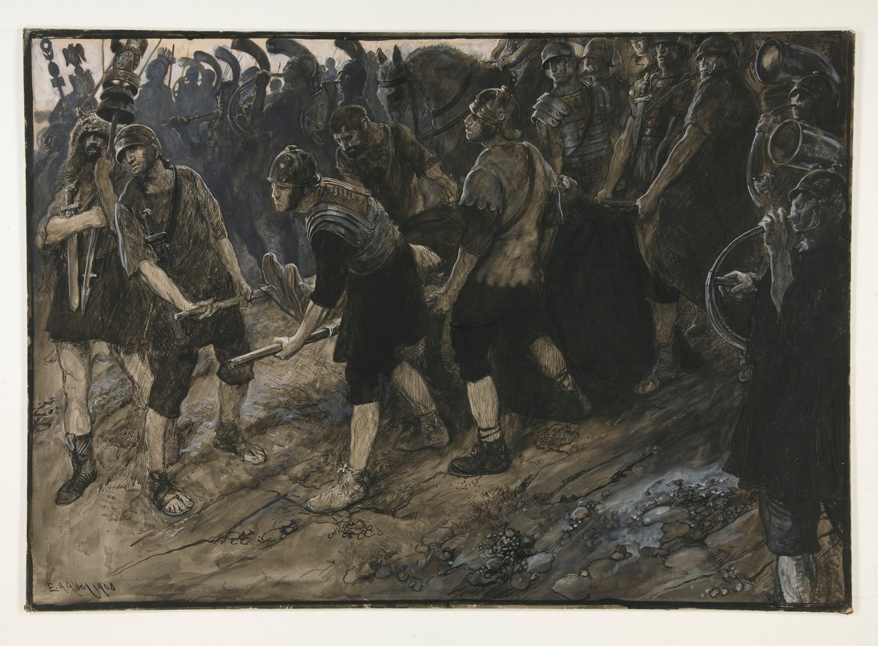 Ventidius Enters in Triumph, the Dead Body of Pacorus Borne Before Him, Act III, Scene I, Antony and Cleopatra by Edwin Austin Abbey