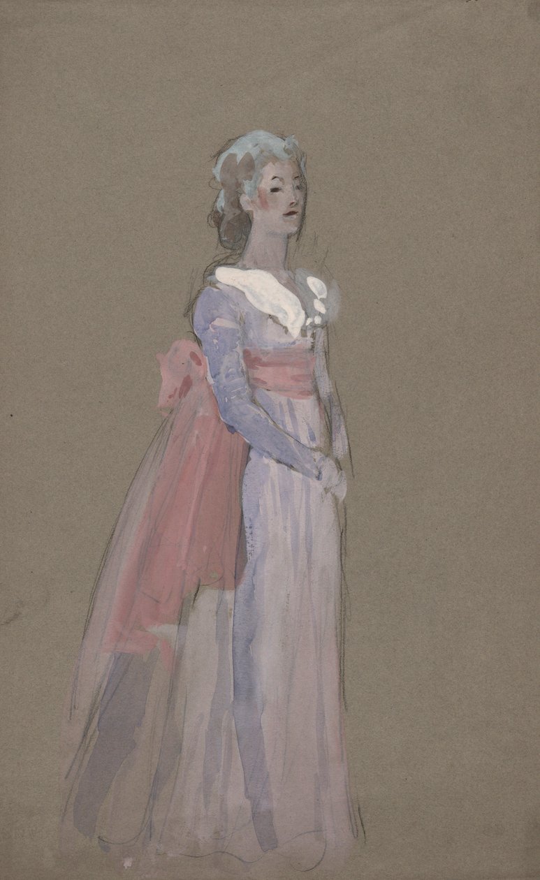 Woman in Empire Dress (costume study for La Tosca) by Edwin Austin Abbey