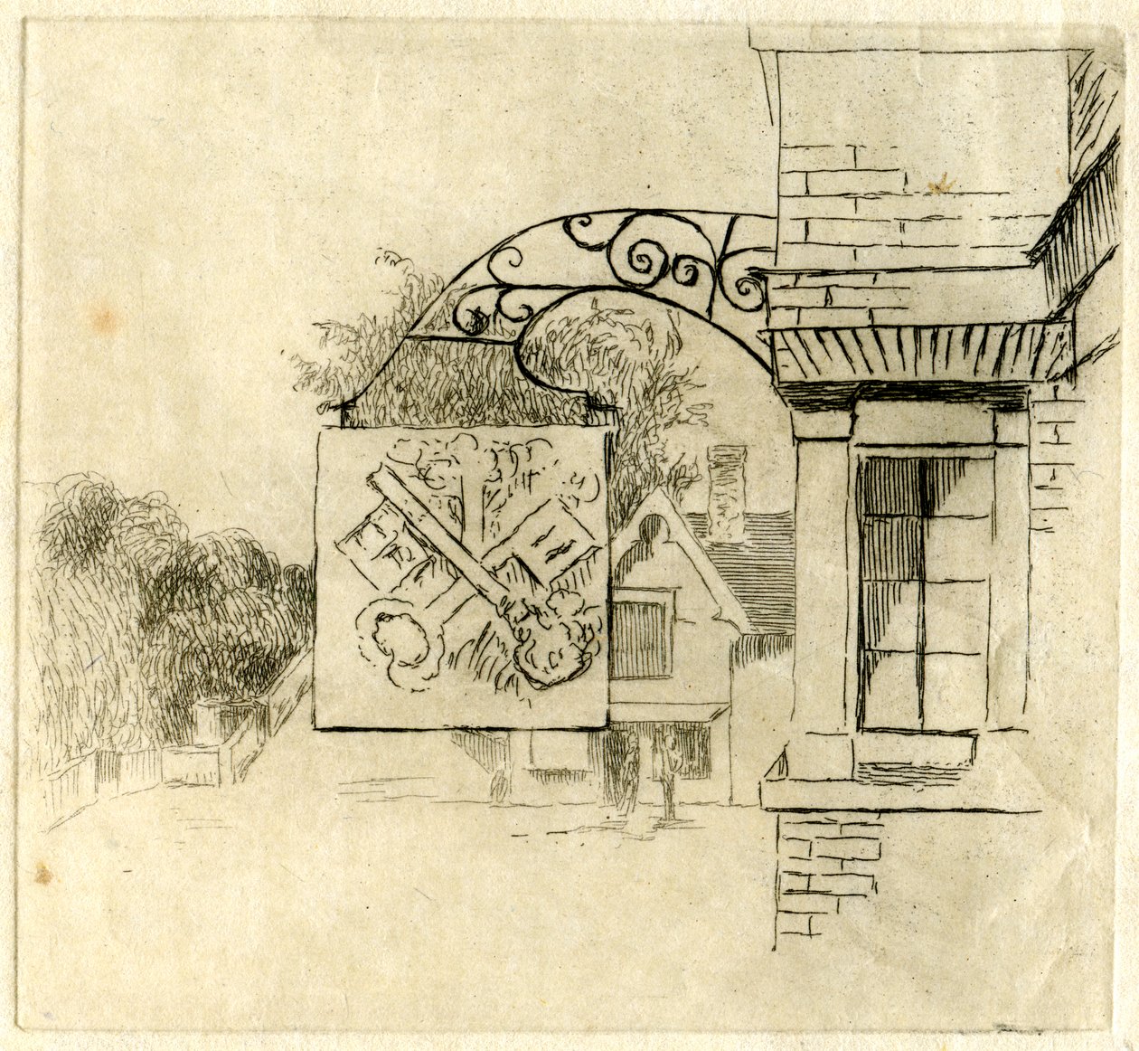 Sign of the Cross Keys, St Neots, Cambridgeshire by Edwin Edwards