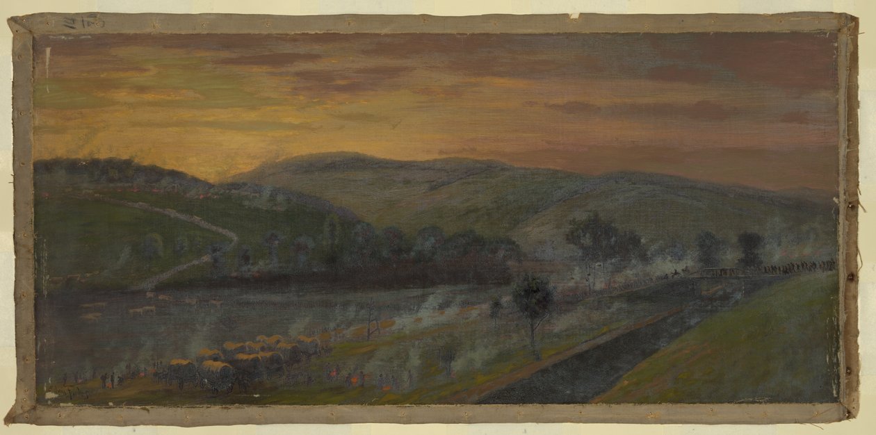 Escape of the Army of Virginia, Commanded by General Lee, Over the Potomac River Near Williamsport by Edwin Forbes
