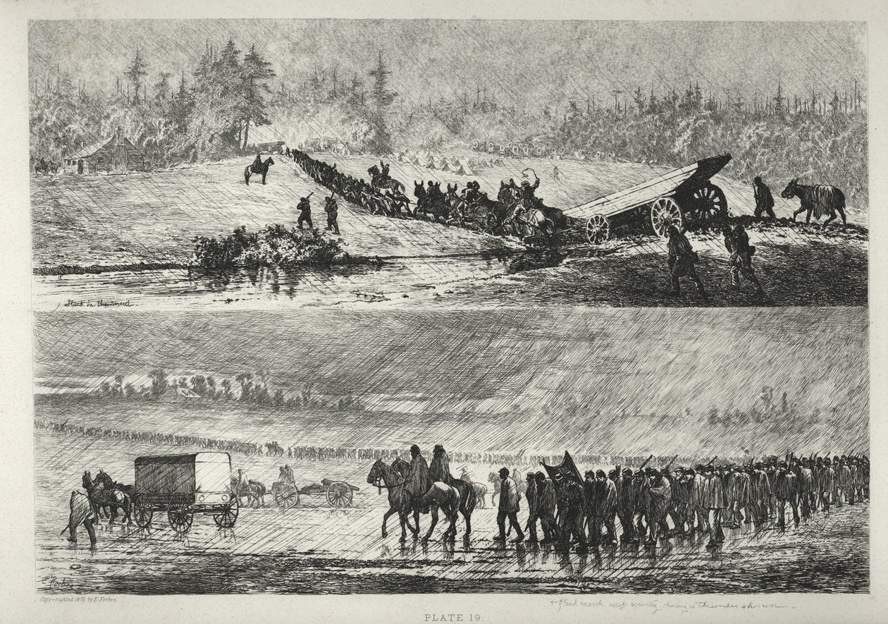 Marching in the Rain by Edwin Forbes