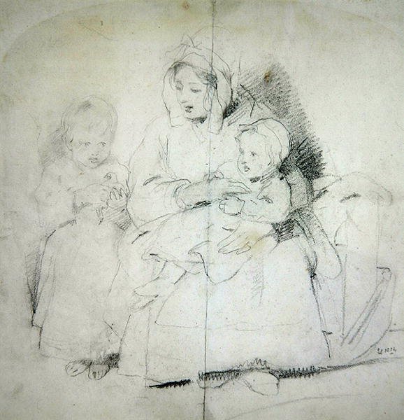 A Mother with Two Children by Edwin Landseer