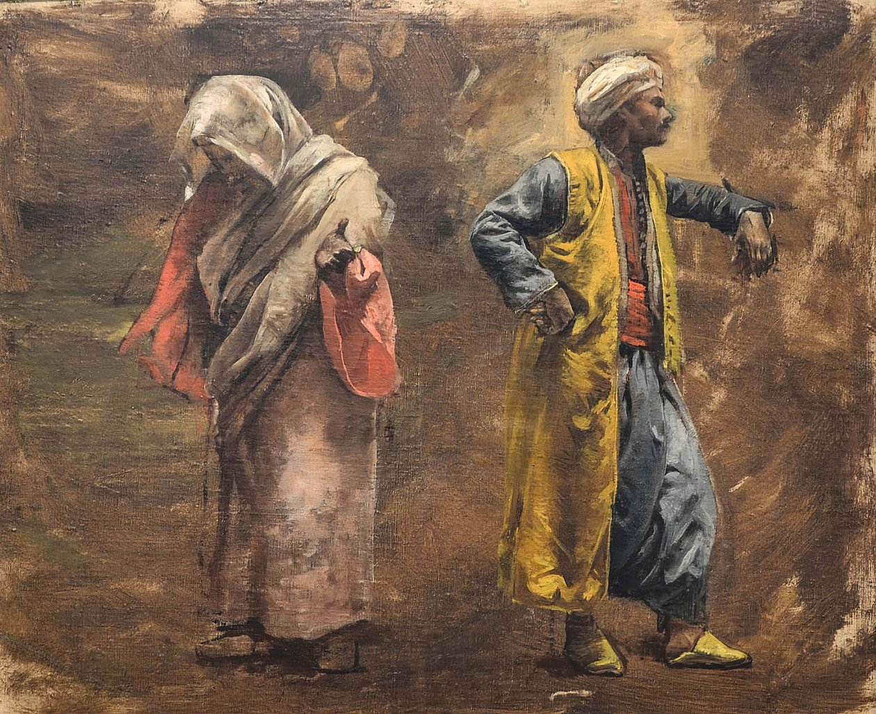 Study of Two Figures, ca. 1878 by Edwin Lord Weeks