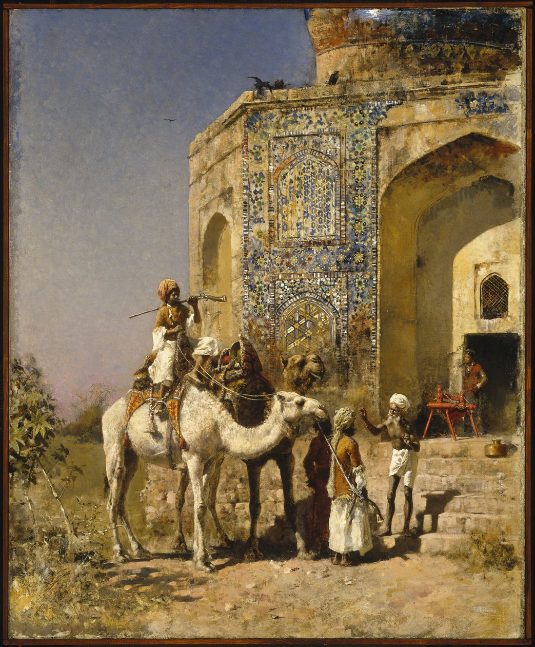 The Old Blue-Tiled Mosque Outside of Delhi, India by Edwin Lord Weeks