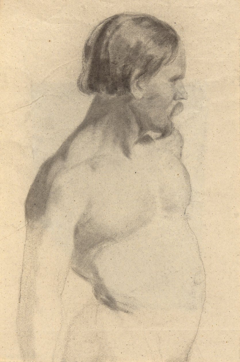 Male Nude; Boots, sketch for The Signing of the Compact of the Mayflower by Edwin White