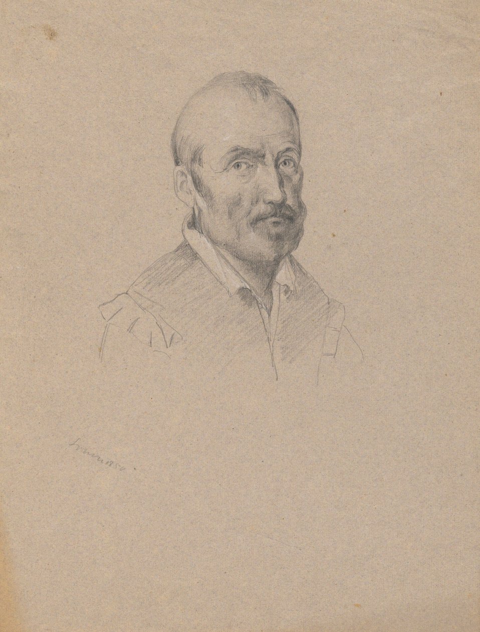 Portrait of a Man, sketch for Signing of the Compact in the Cabin of the Mayflower by Edwin White