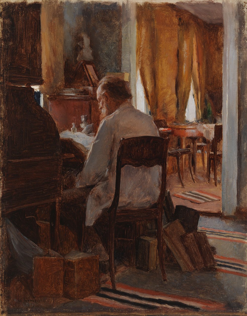 Carl Gustaf Swan at his Work Table by Eero Järnefelt