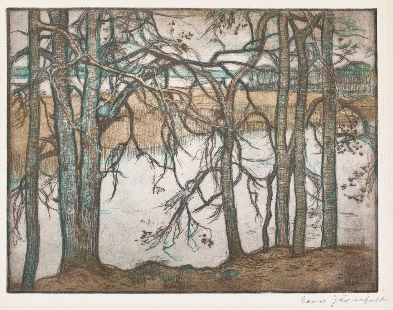 Lake Shore with Reeds by Eero Järnefelt