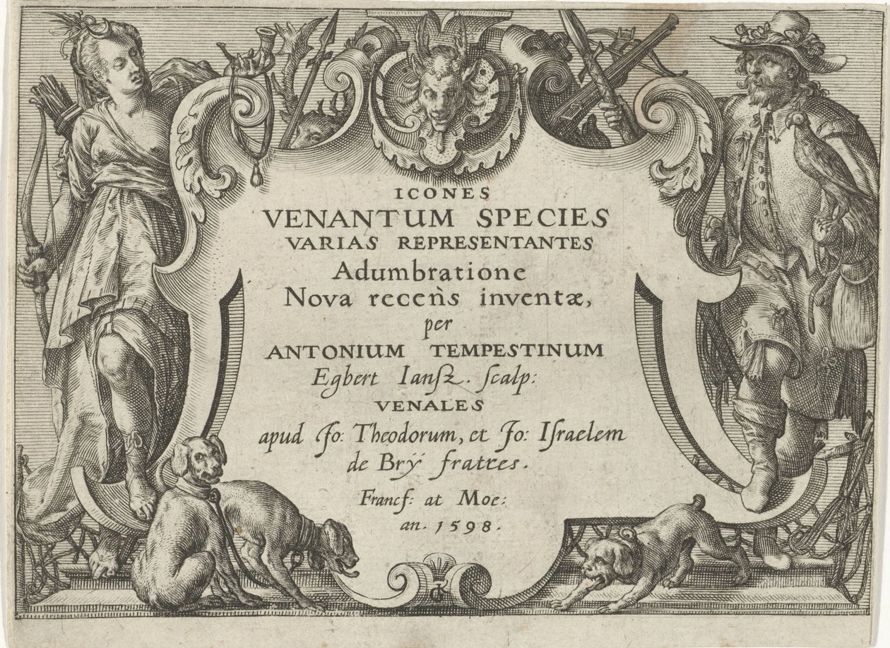 Title Print for a Series with Hunting Scenes by Egbert Jansz.