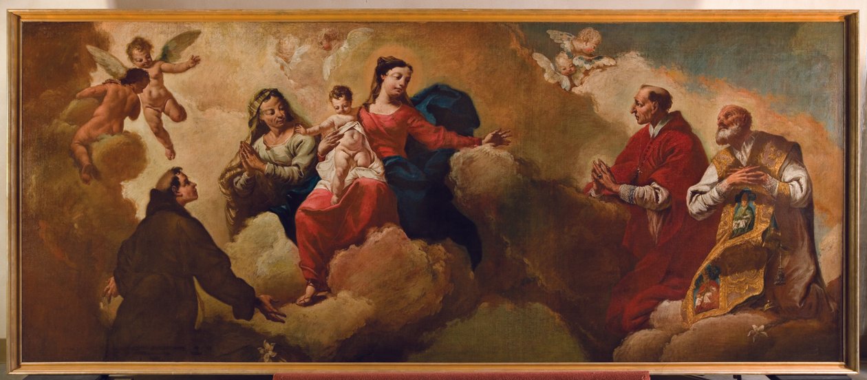 Madonna and Child with St. Anne Appearing to Sts. Anthony and Charles Borromeo, 1748 by Egidio dall