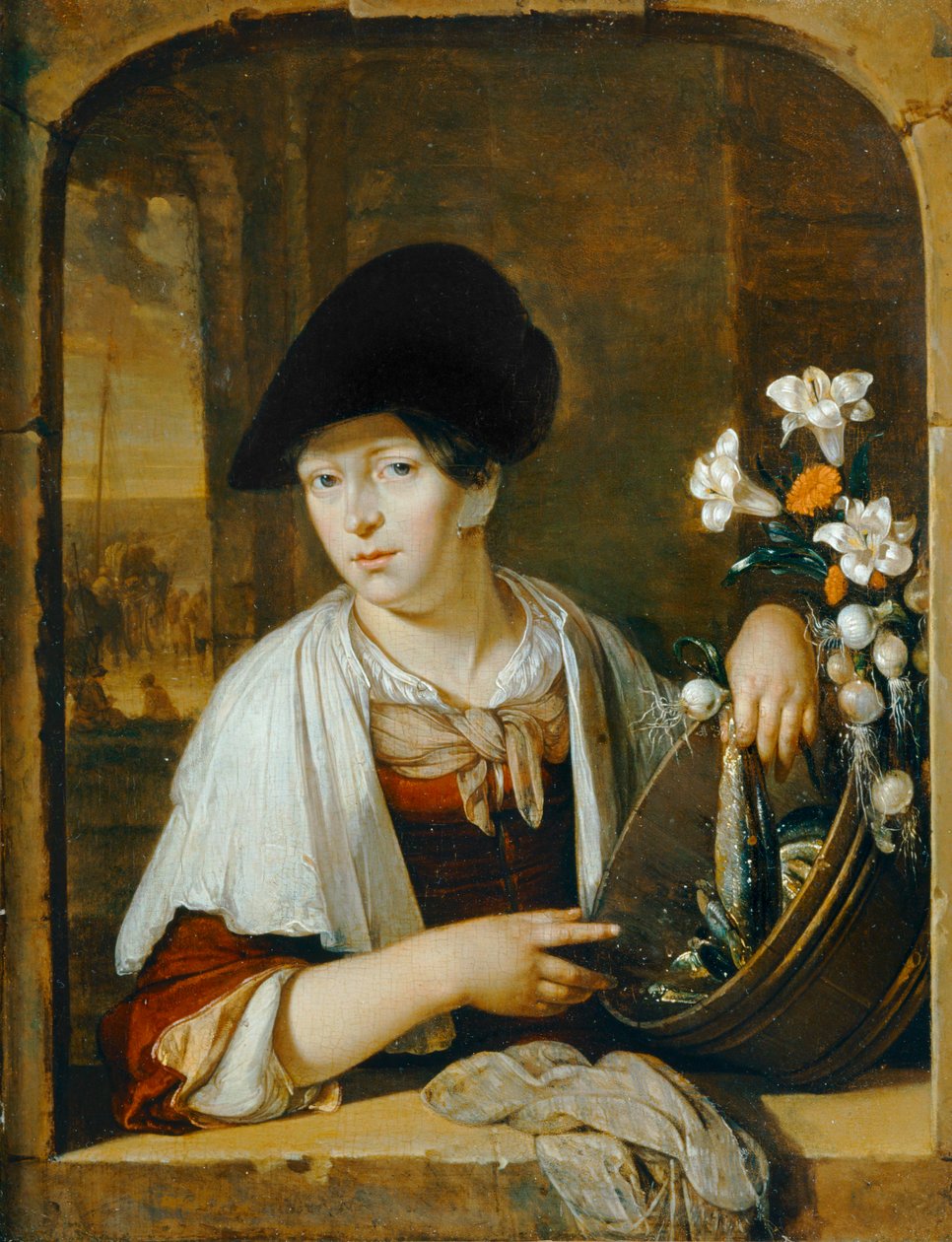 The Fish Seller by Eglon Hendrick van der Neer