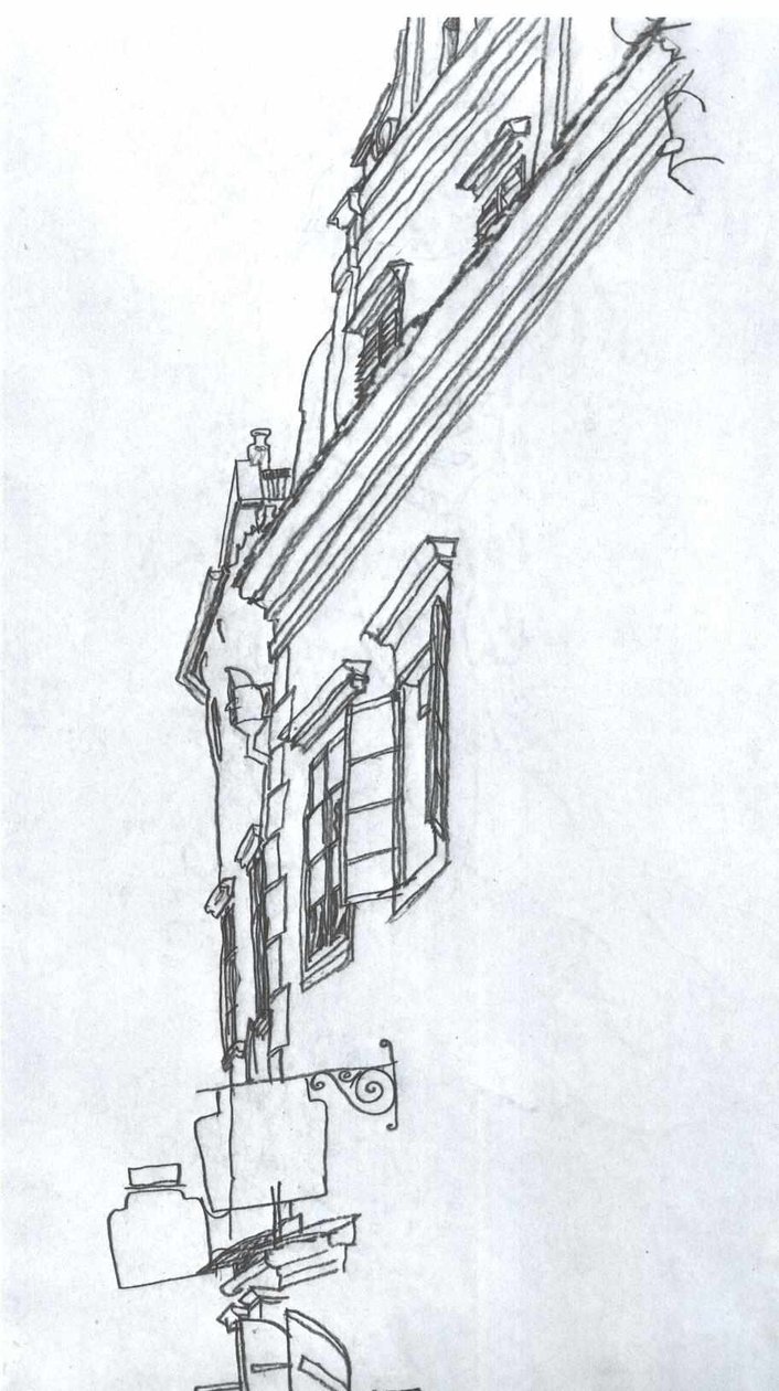 Old Gabled Houses in Krumau by Egon Schiele