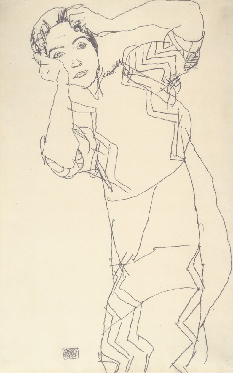 Portrait Study of Friederike Maria Beer by Egon Schiele