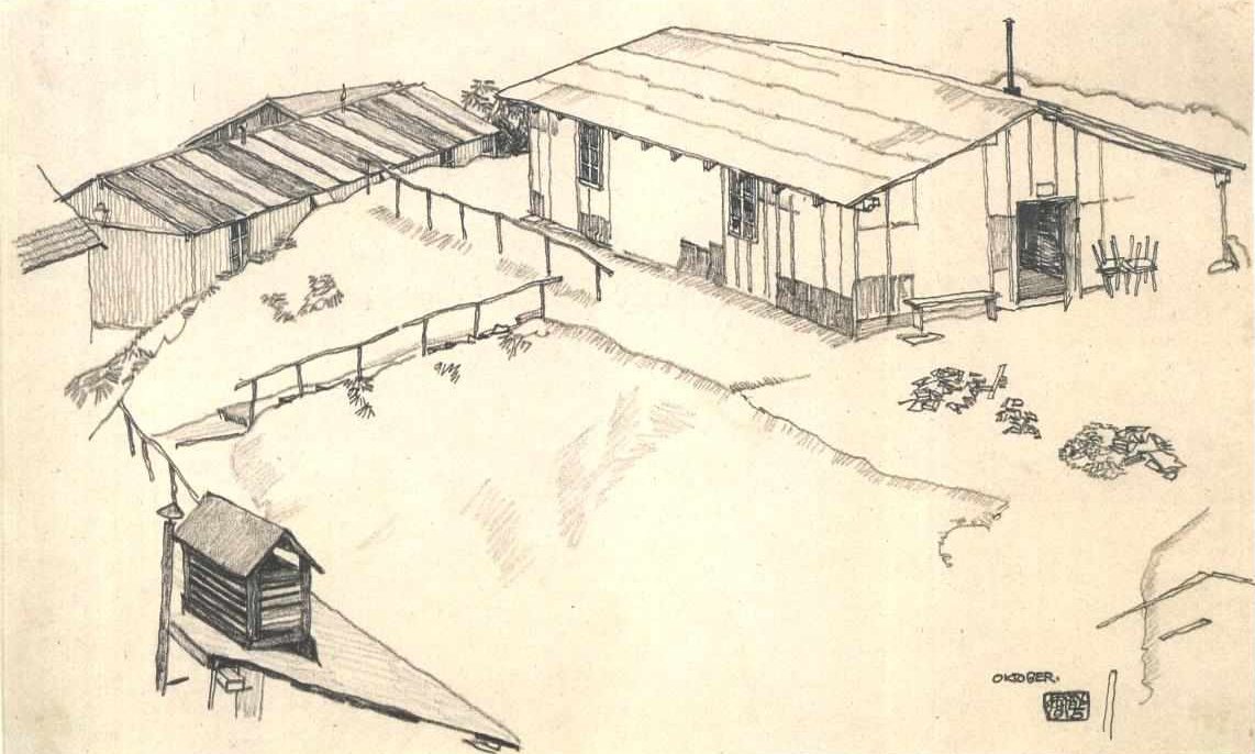 House with Shed by Egon Schiele