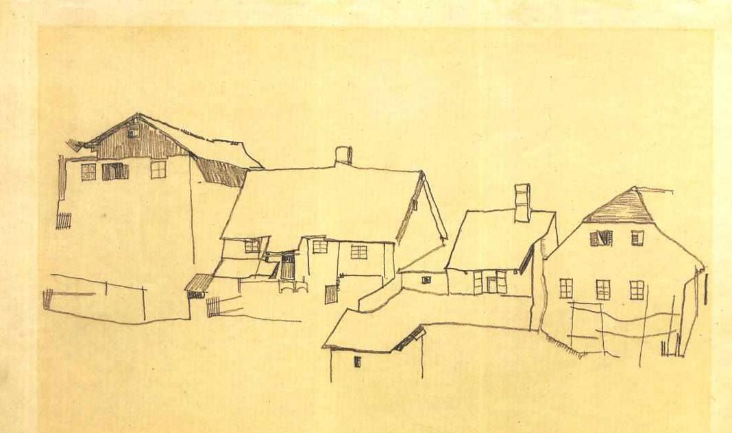 Row of Houses in Krumau by Egon Schiele