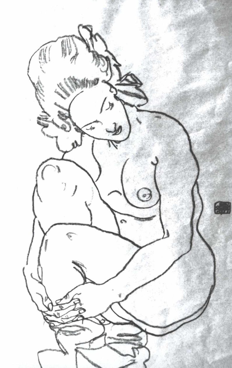 Crouching Nude by Egon Schiele