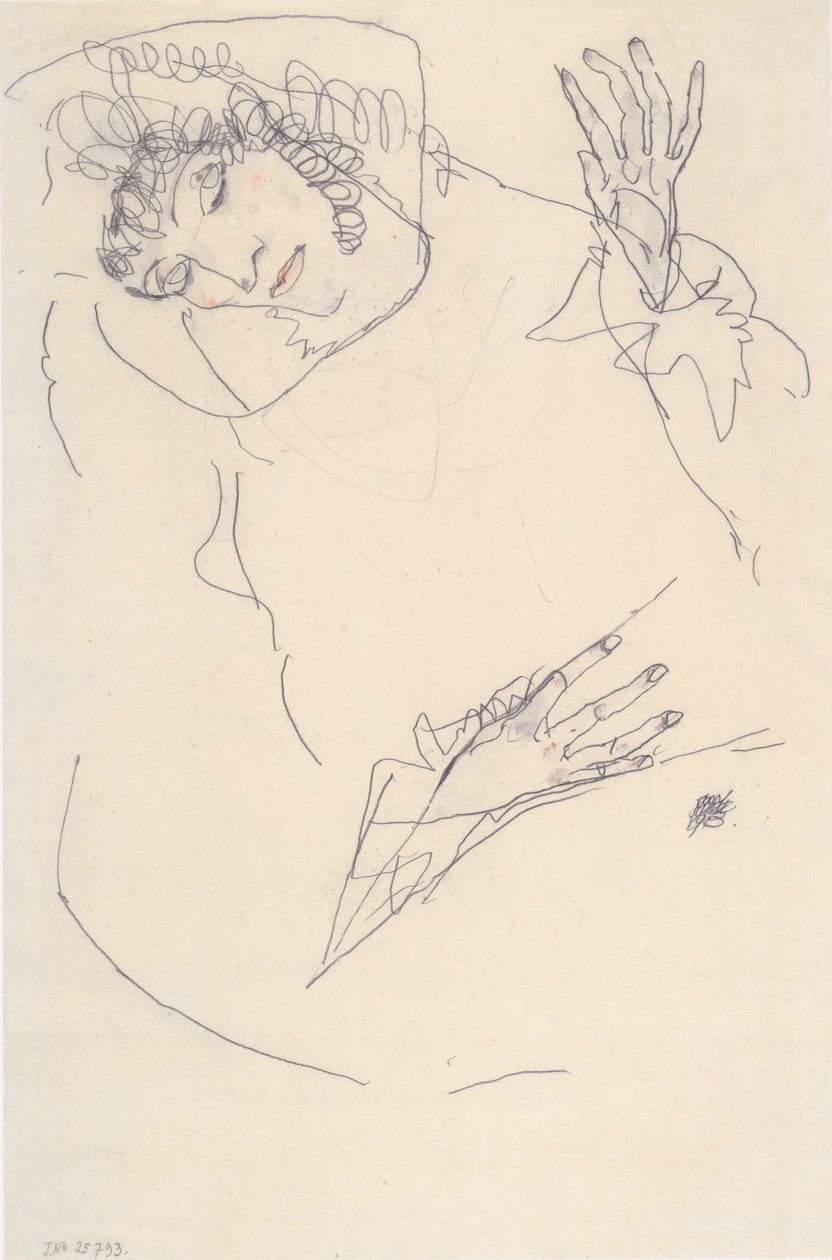 Reclining Woman with Tilted Head by Egon Schiele