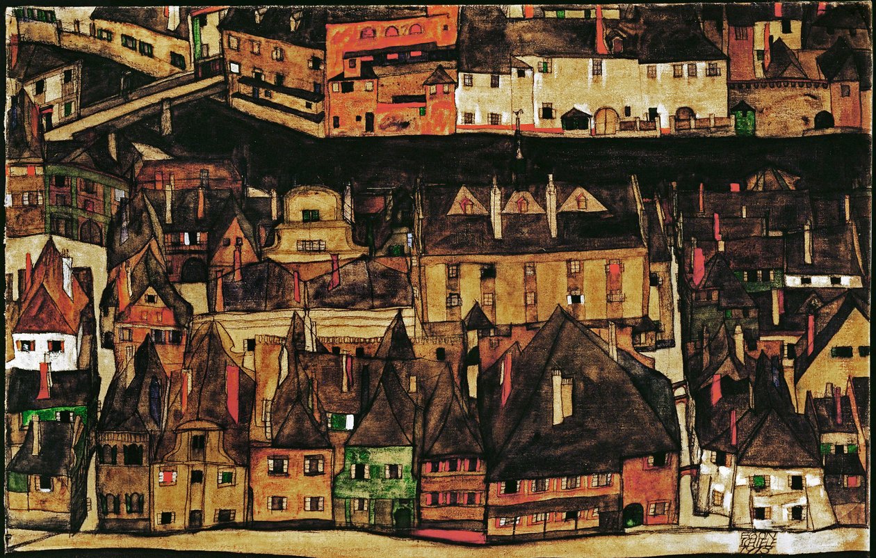 The Little Town by Egon Schiele