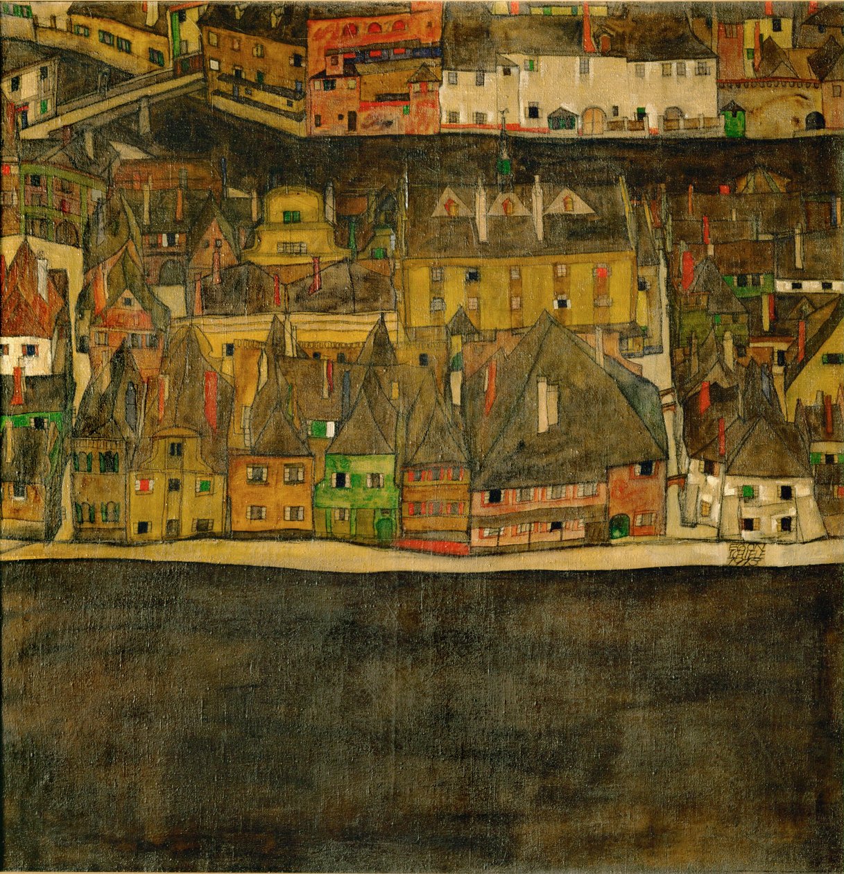 The Small Town by Egon Schiele