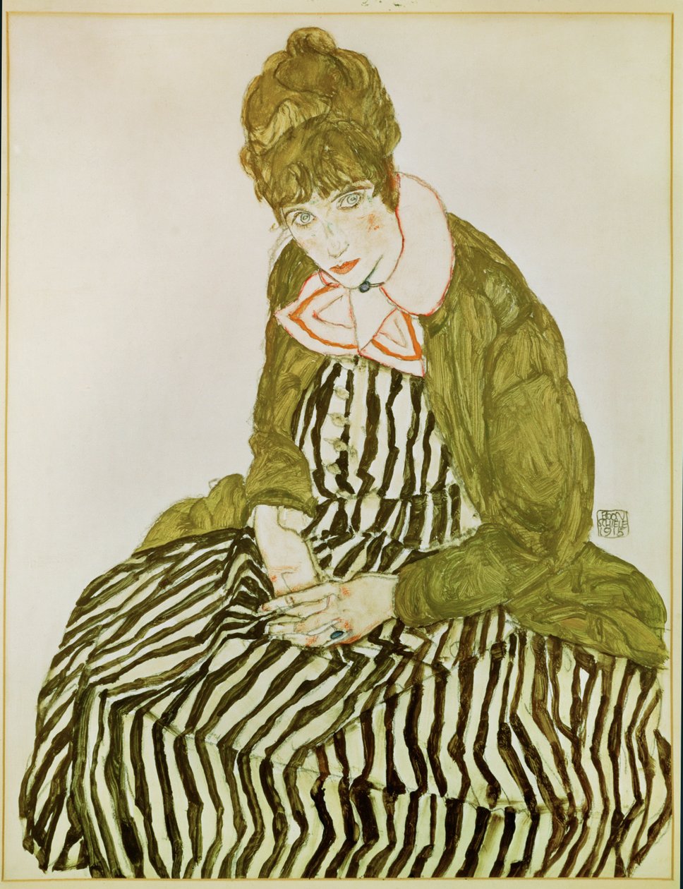 Edith Schiele, the Artist's Wife, Seated by Egon Schiele