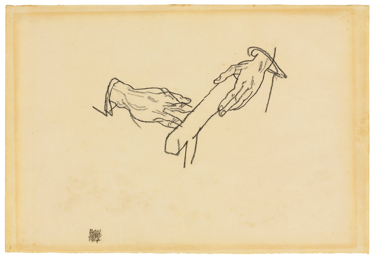 Hand Study, Dr. Viktor Ritter von Bauer by Egon Schiele