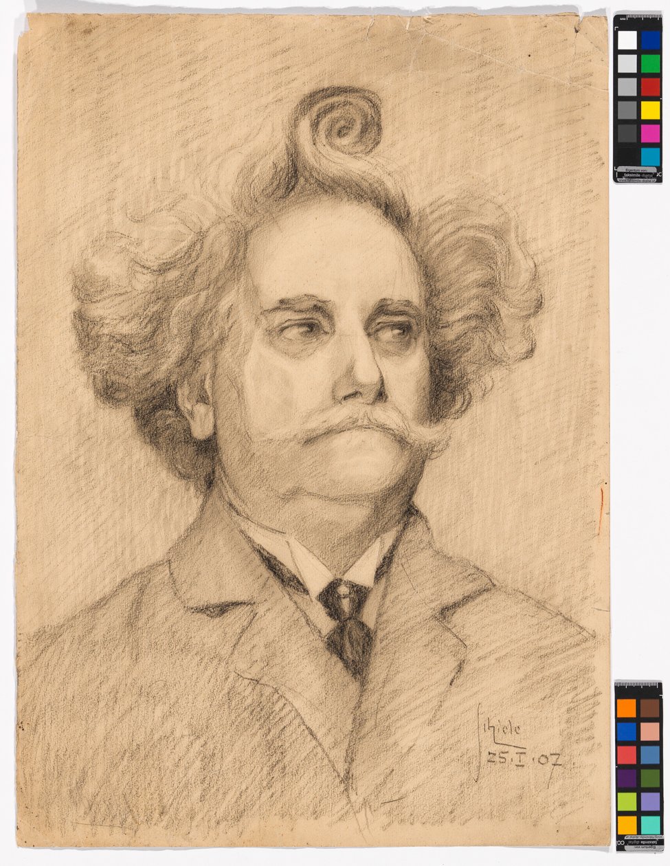 Portrait of a Man with Hair Curl by Egon Schiele
