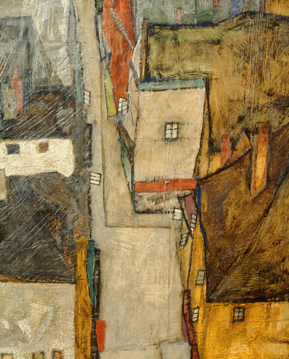Krumau on the River Vltava, Czech Republic by Egon Schiele