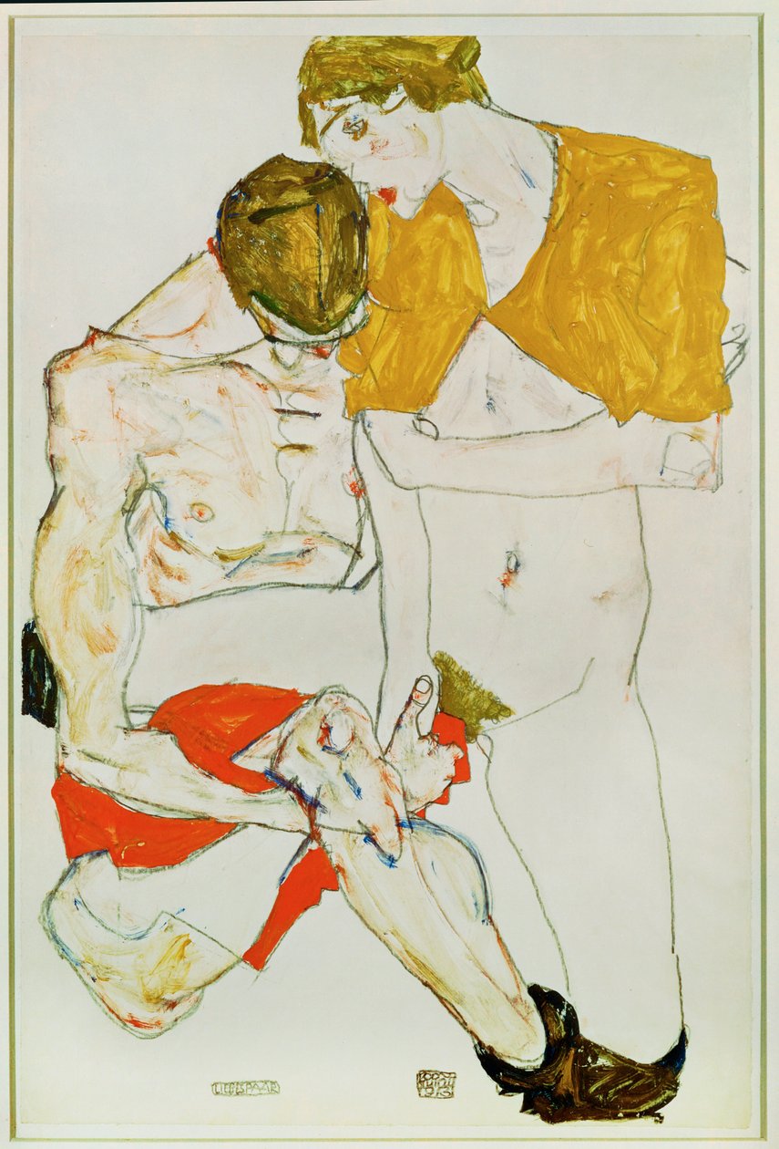 Lovers by Egon Schiele