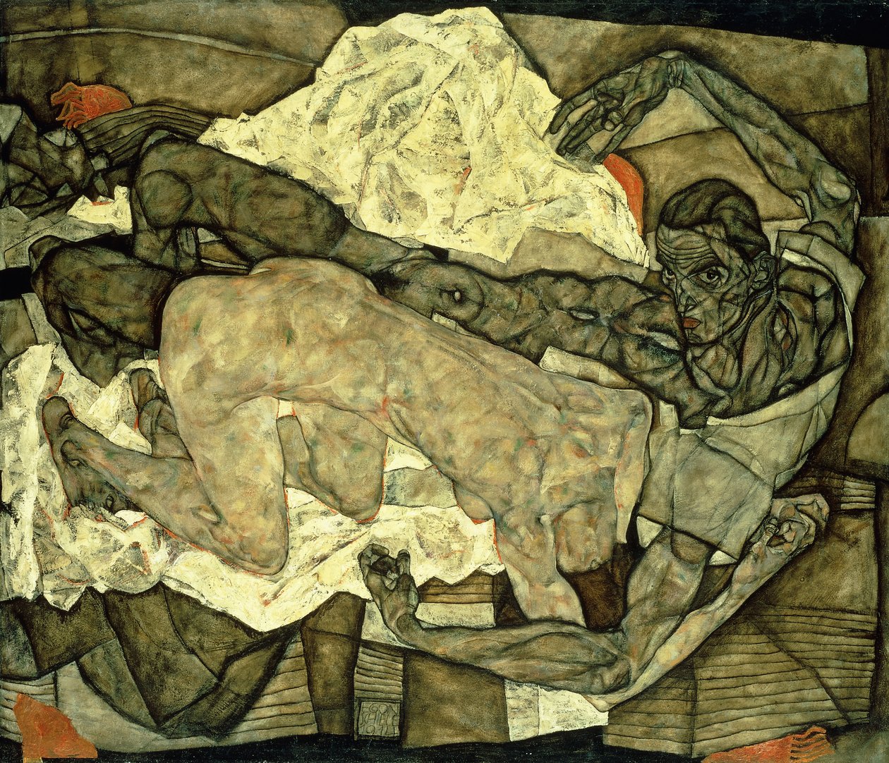 Lovers by Egon Schiele