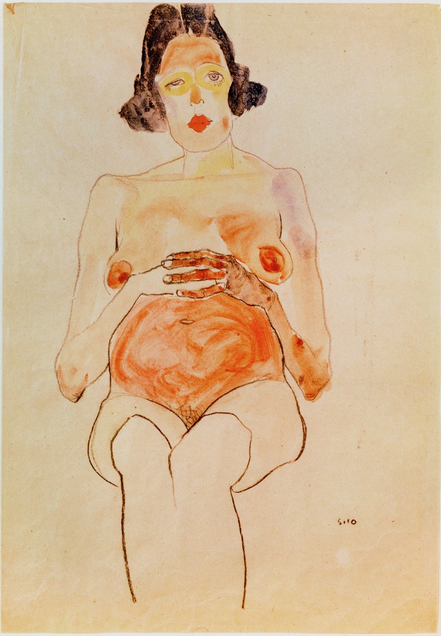Red Nude, Pregnant by Egon Schiele