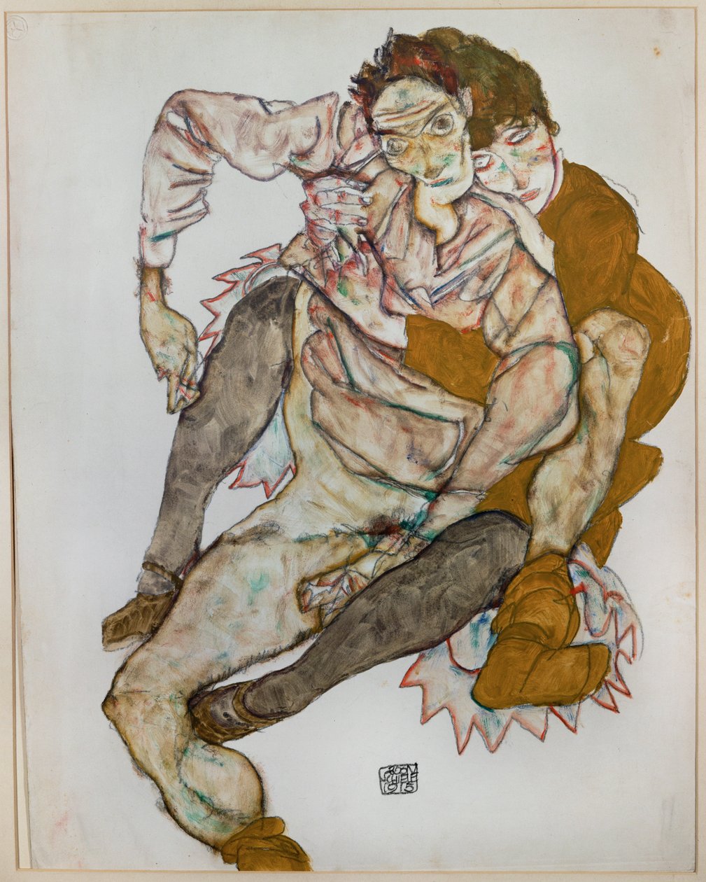 Seated Couple by Egon Schiele