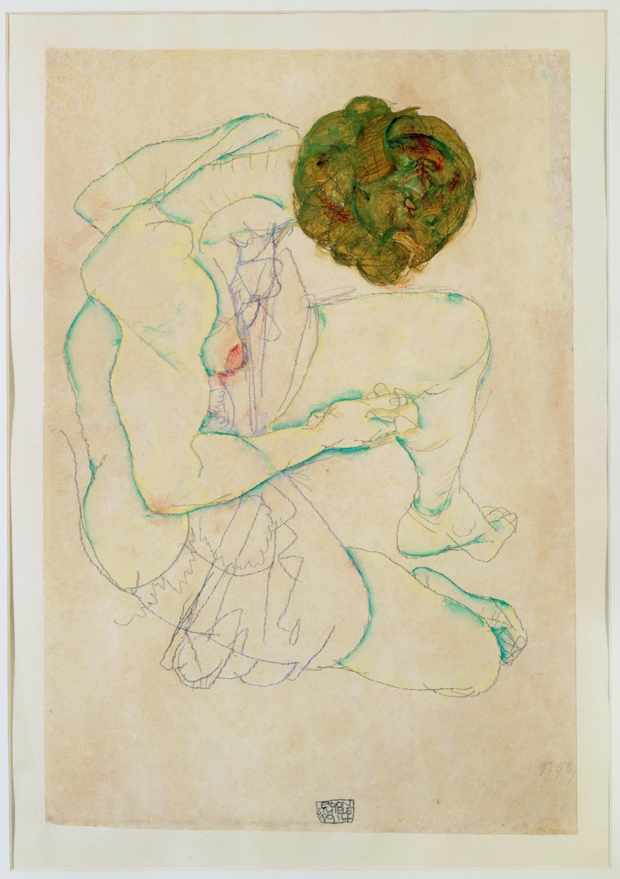 Seated Female Nude by Egon Schiele