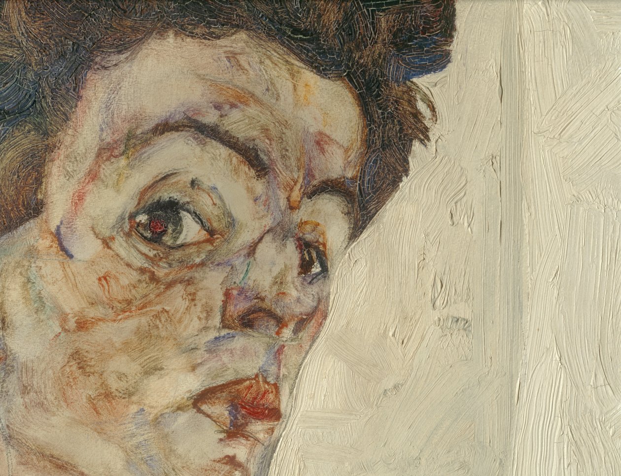 Self-Portrait with Chinese Lanterns by Egon Schiele