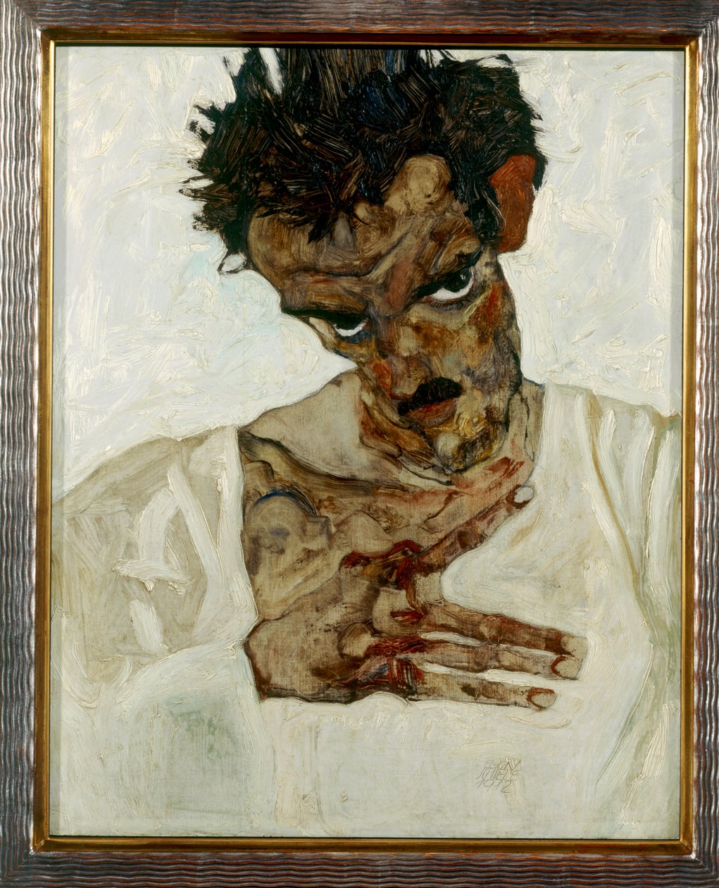 Self-Portrait with Lowered Head by Egon Schiele