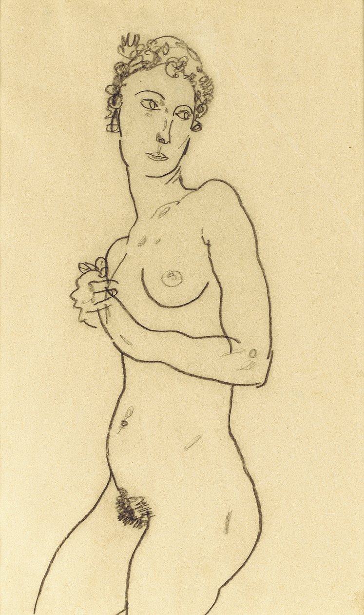 Standing nude by Egon Schiele