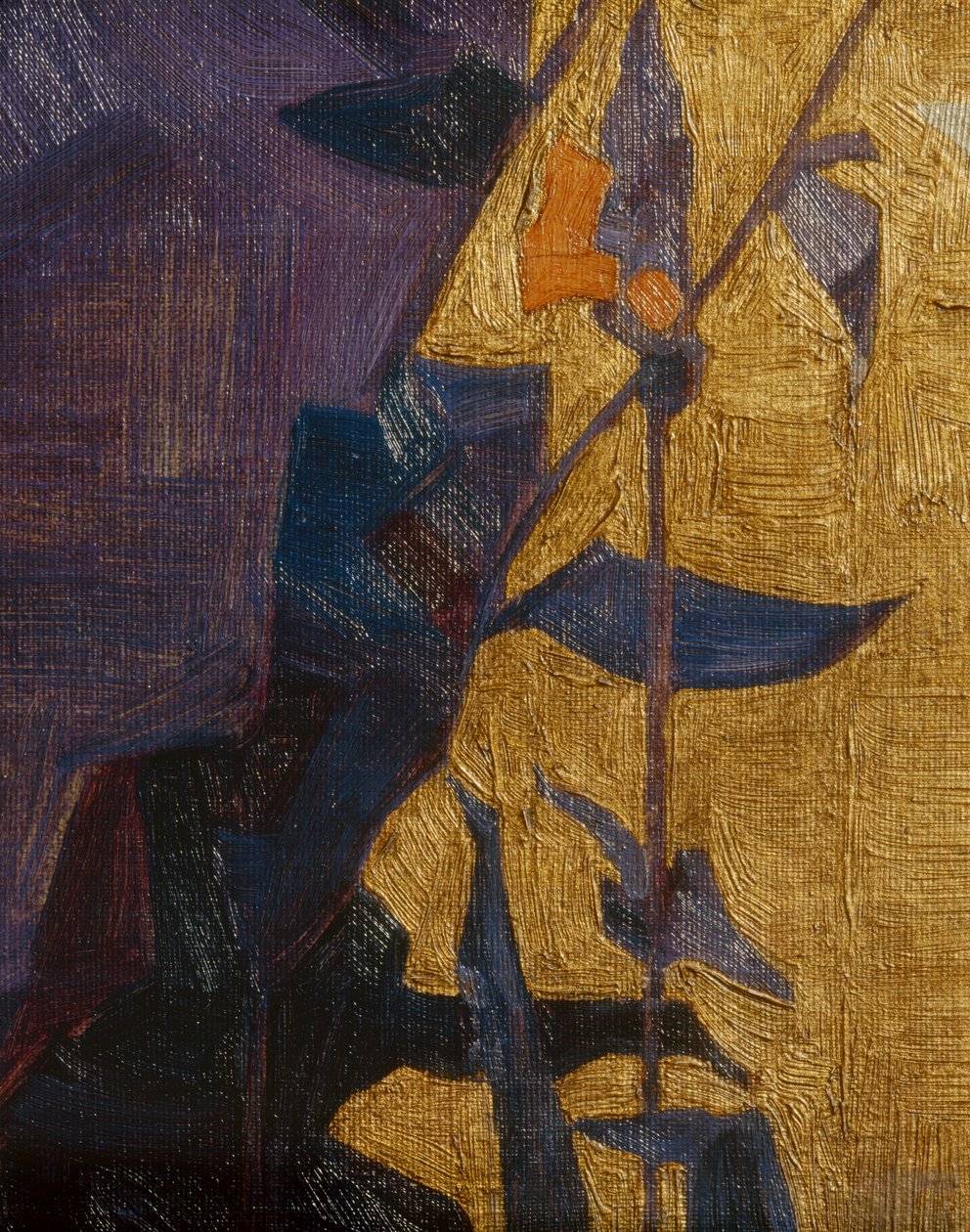 Stylized Flower Against Decorative Background by Egon Schiele